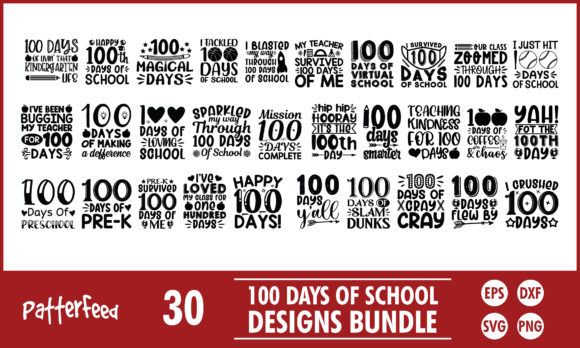 100 Days of School SVG Bundle Designs