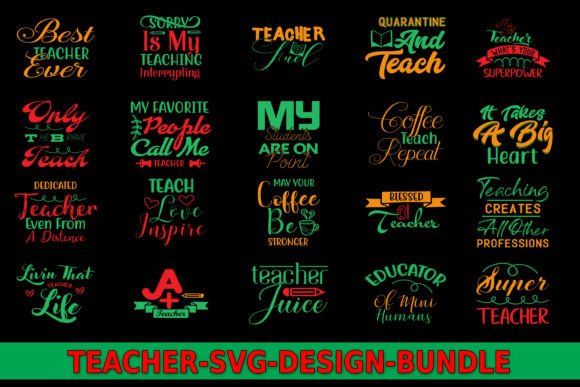 Teacher SVG Quotes Design Bundle