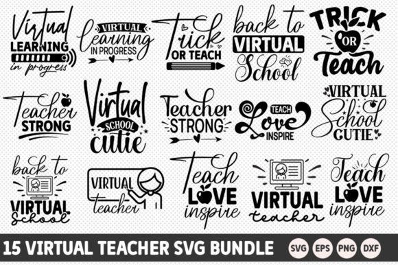 Virtual Teacher SVG Bundle: Graphics and Crafts for Digital Sellers